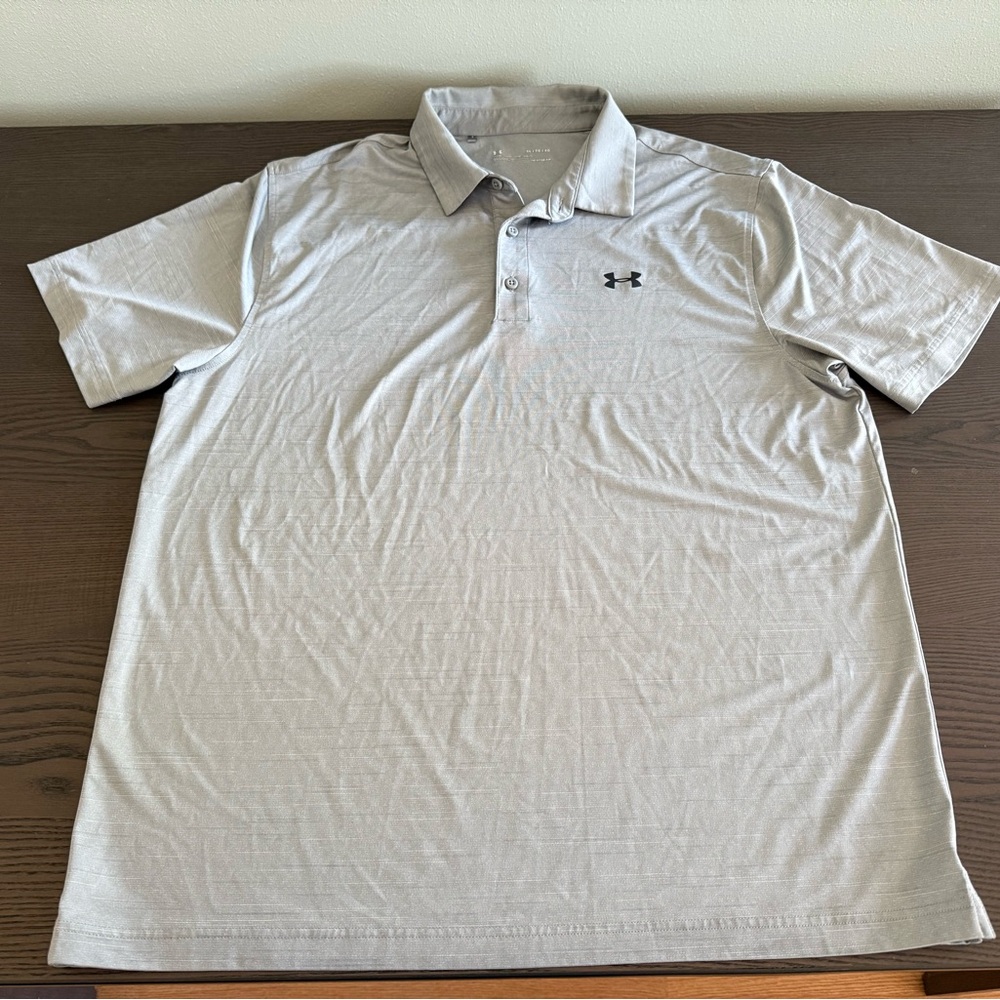Under Armour Light Gray Men's Performance Polo - Short Sleeve